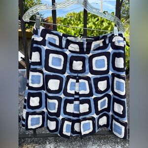Banana Republic Blue and White Geometric Skirt